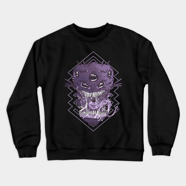 Alien Monster Head Crewneck Sweatshirt by MimicGaming